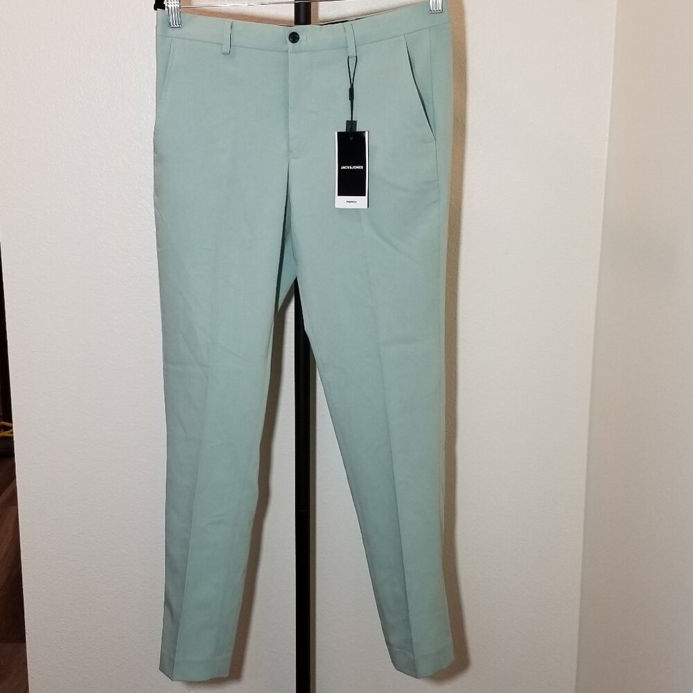 JACK & JONES Franco Chino Super Slim Trouser Sage Green Chino Pant US Sz 32 NWT